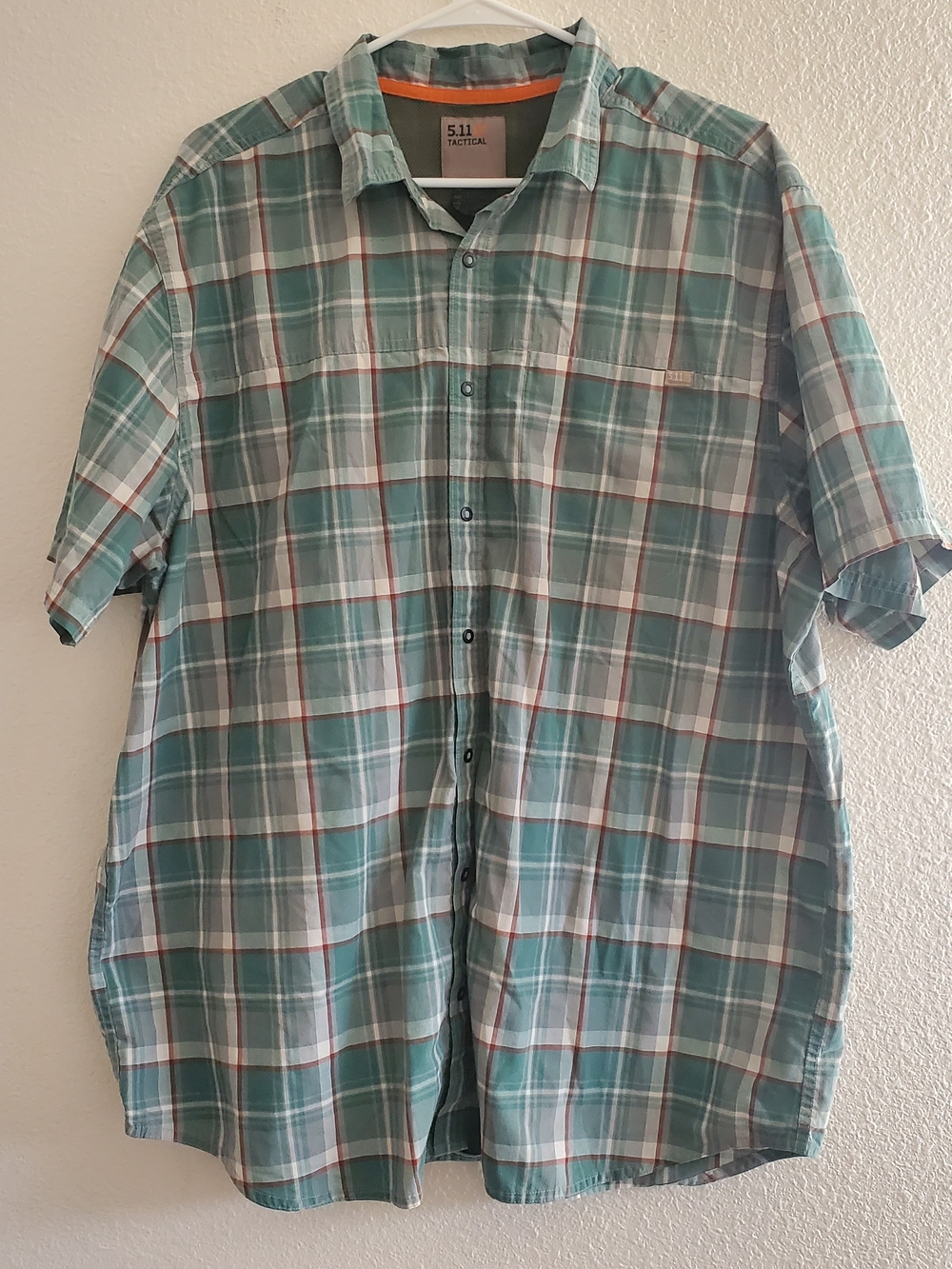 5.11 Tactical Men's Multicolor Plaid Short-Sleeve Button-Down Shirt Size 2X